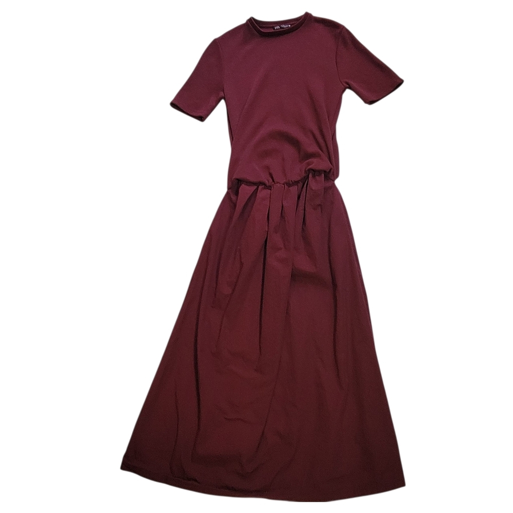Zara Maroon Combination Knit Sweater Maxi Dress Women’s Small